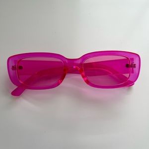 Hot Pink Rectangular Sunglasses 🎀